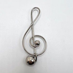 Lang Sterling Treble Clef Vintage Brooch